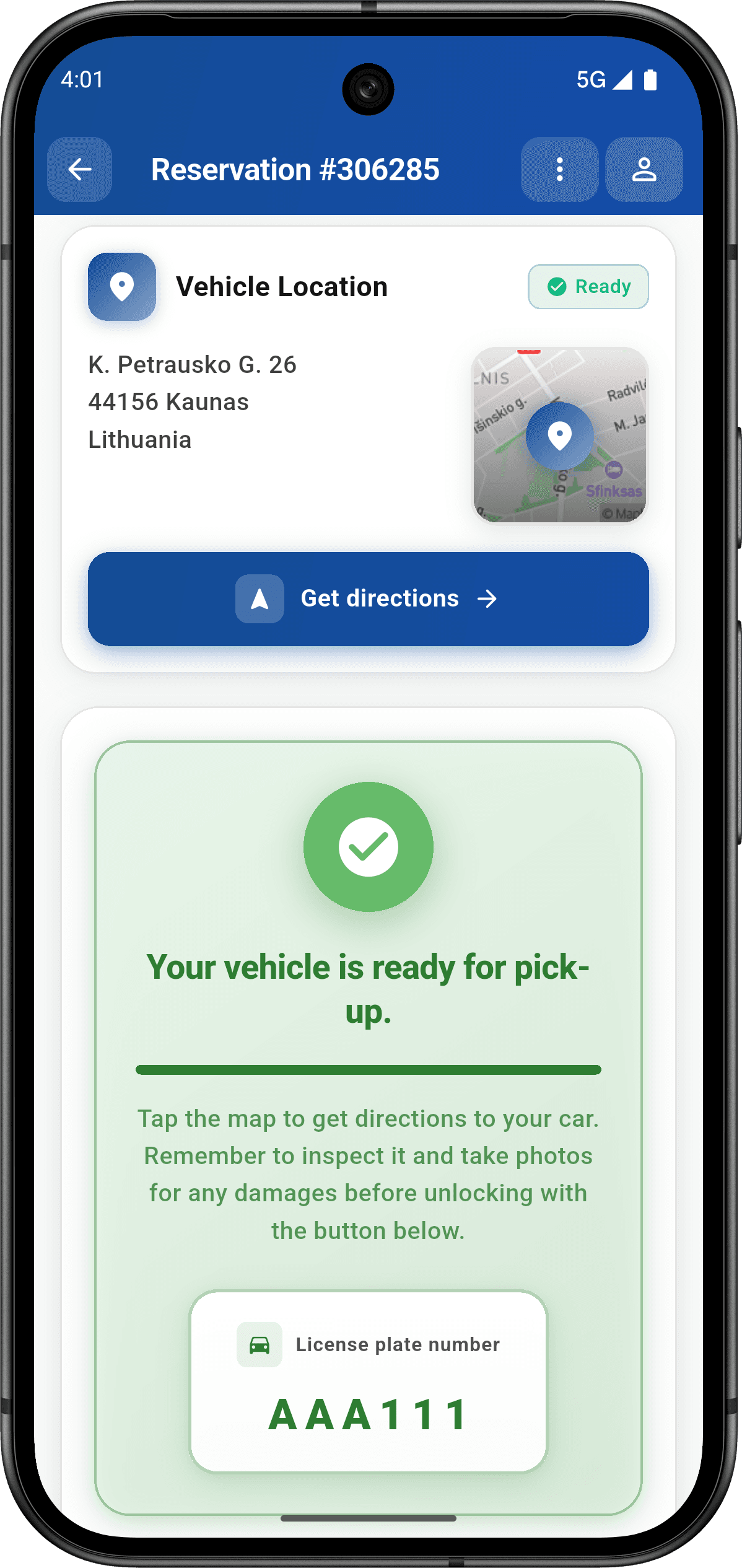 Session detail showing vehicle location on map