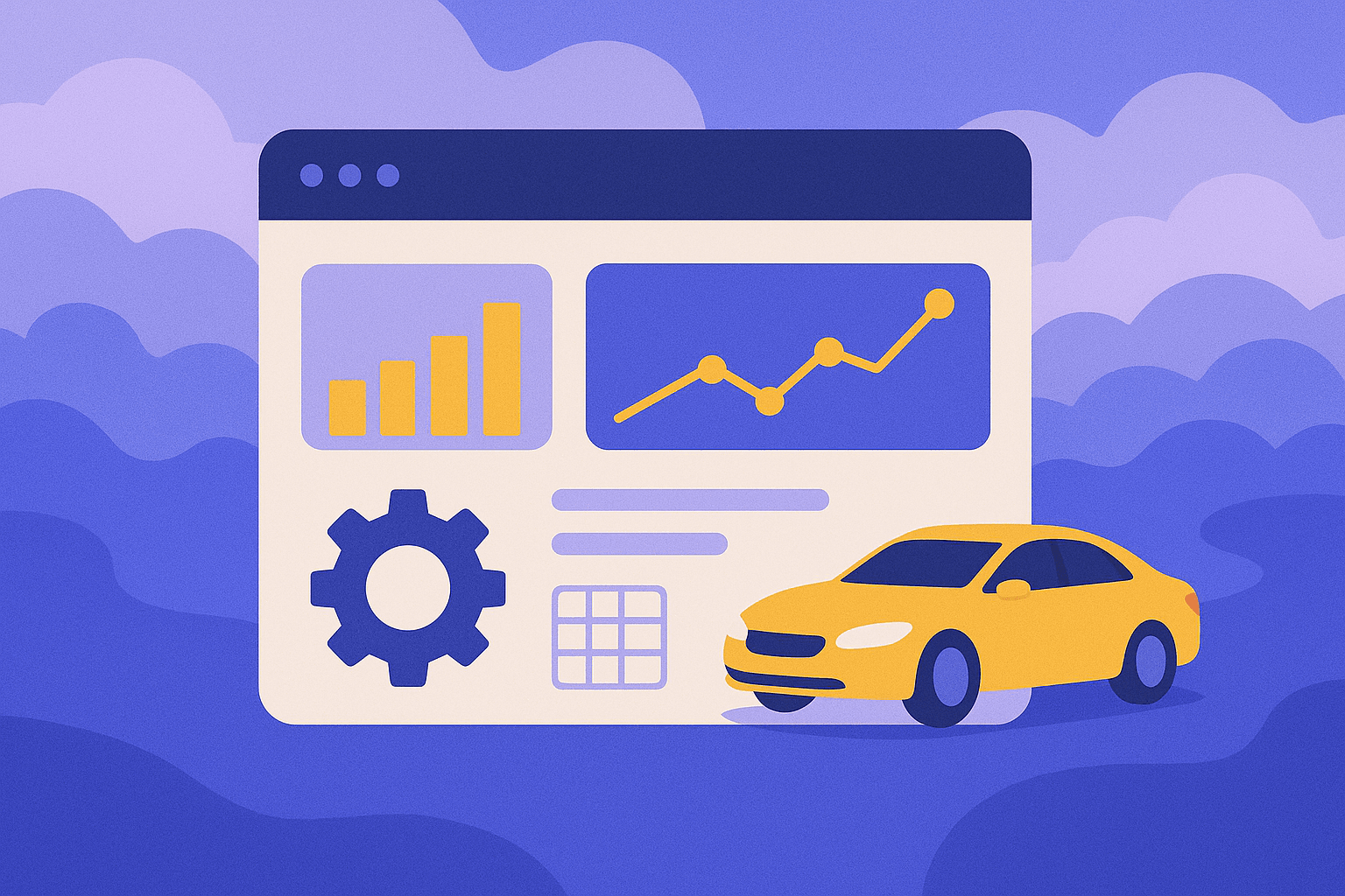 Aperçu des fonctionnalités - Professional car rental management interface showcasing key features