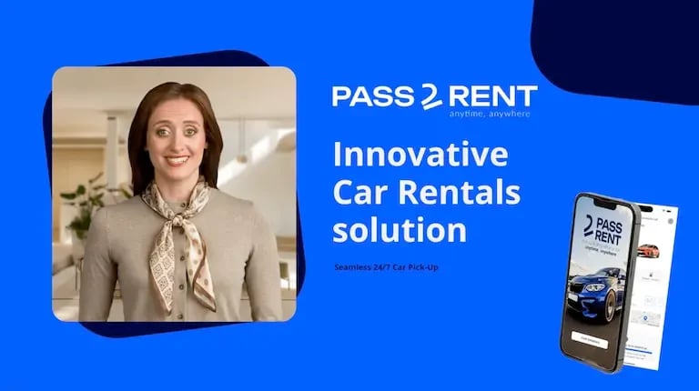 Video preview showing PASS2RENT platform interface