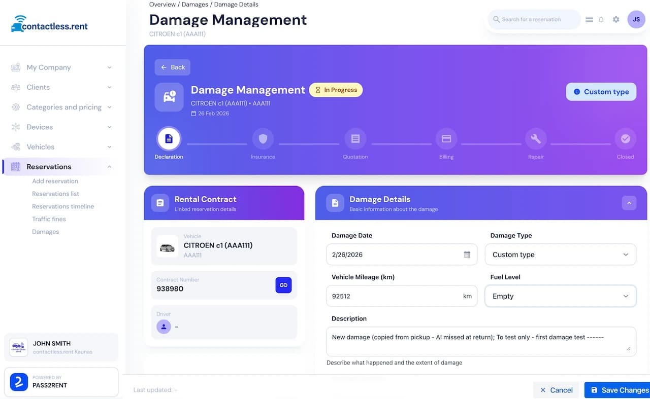 Damage Management Dashboard