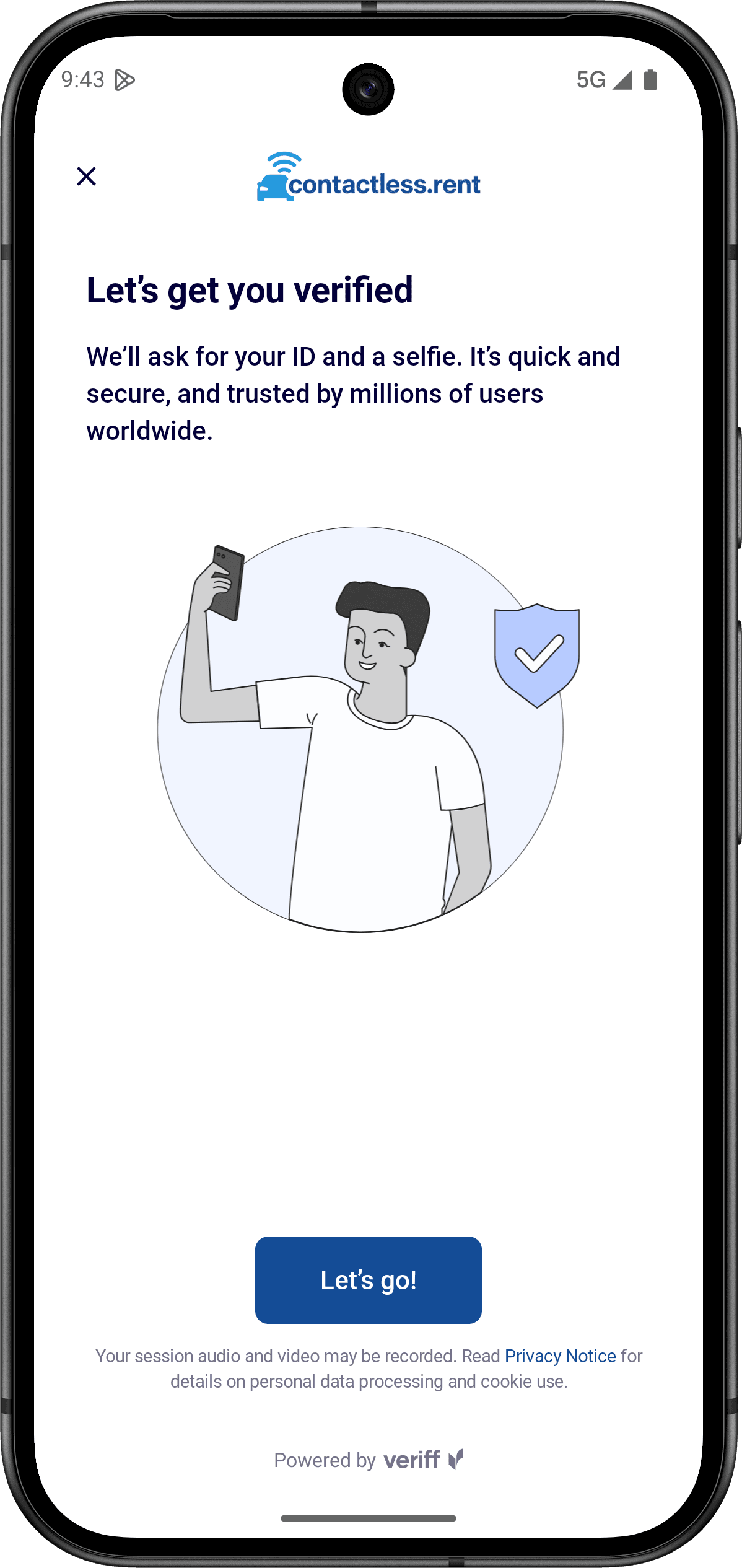 Veriff identity verification invitation screen