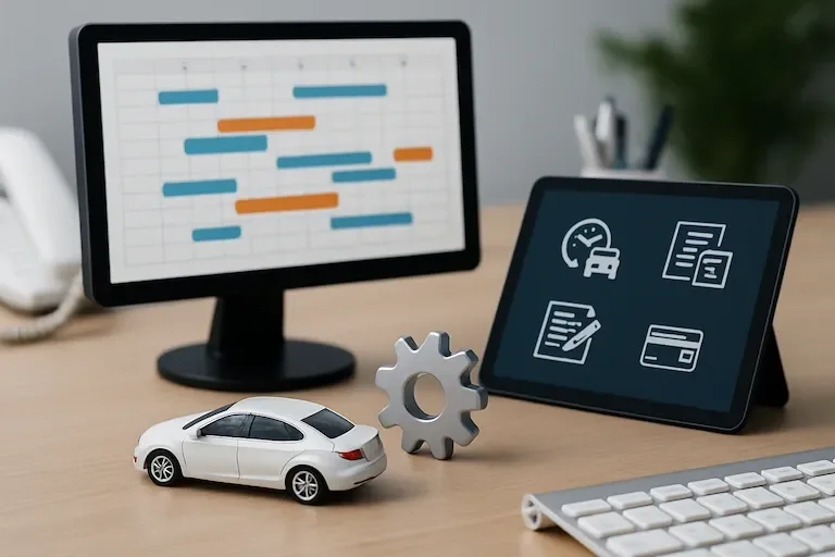 Admin Console — Total Control of Your Car Rental Operations - Professional car rental management interface showcasing key features