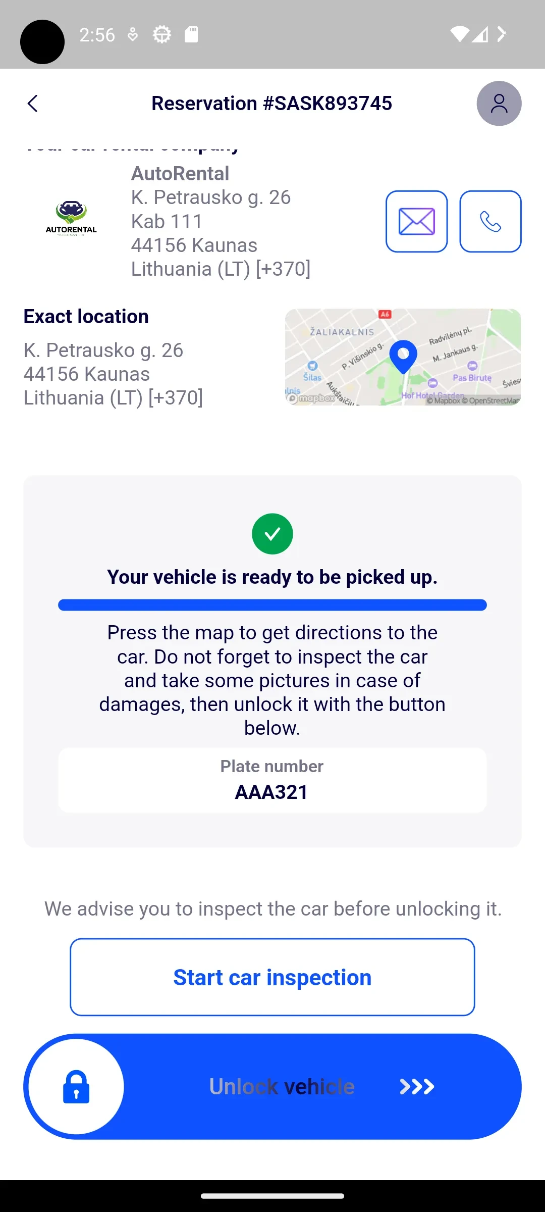 Locate & Access the Car - Built-in GPS navigation with exact pickup locations, parking details, and turn-b...