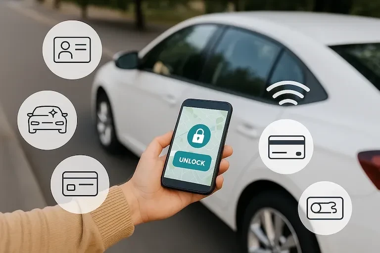 Suteikite sklandžią, 100 % bekontaktę patirtį - Leiskite klientams bet kada išsinuomoti ir grąžinti transporto priemones be eili...